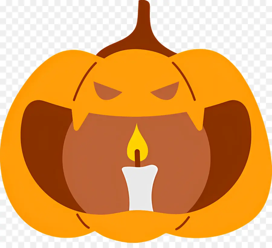 Jolie Citrouille D'halloween，Citrouille Avec Bougie PNG