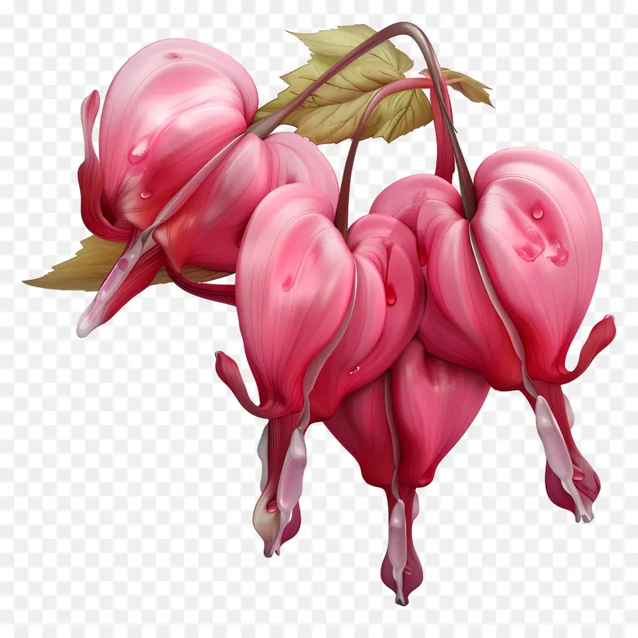 Fleur 3d，Fleurs De Coeur Saignant PNG