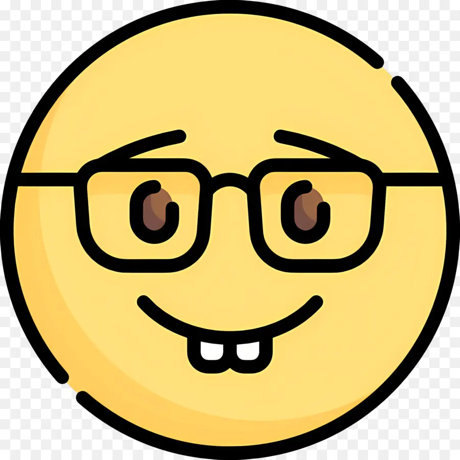 Emoji Nerd，Visage Souriant PNG