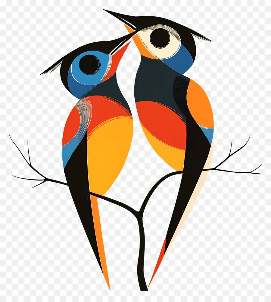 Oiseaux De Mariage，Oiseaux Abstraits PNG