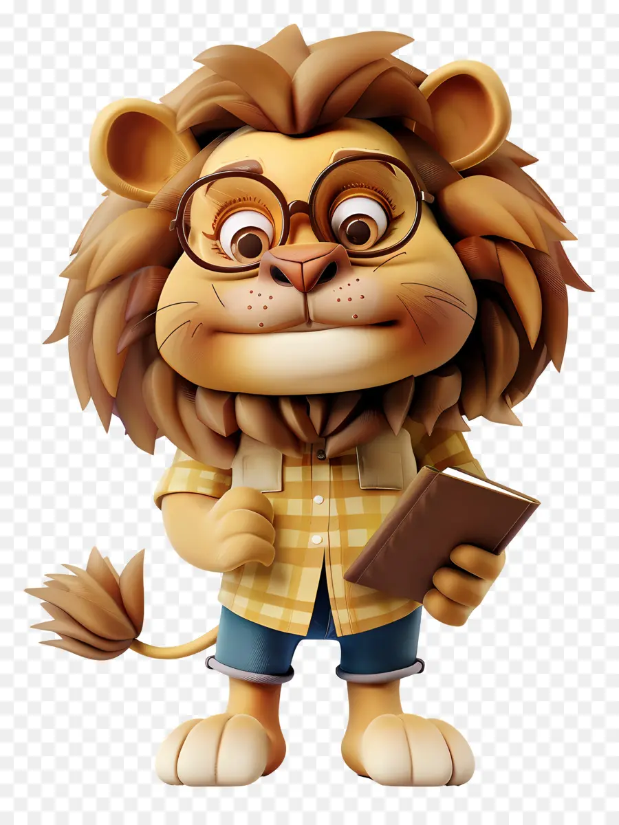 Lion Dessin Animé，Lion Avec Des Lunettes PNG