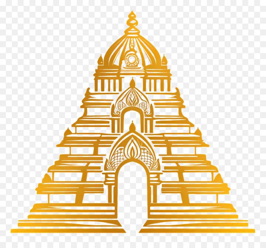 Or Du Temple Hindou，Temple Illustration PNG