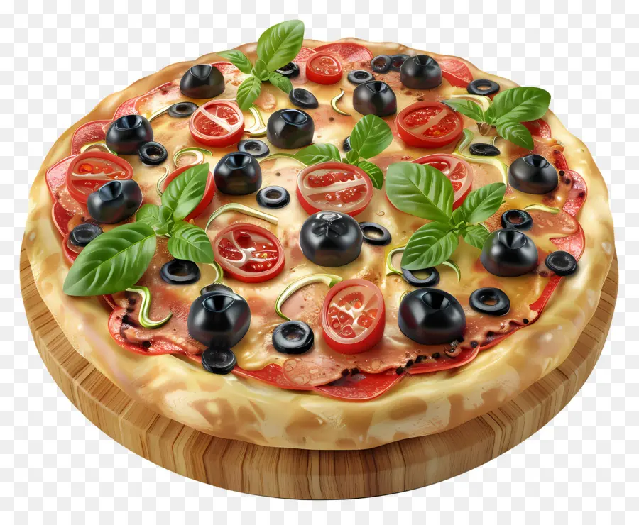 Pizzas 3d，Pizza Aux Olives PNG