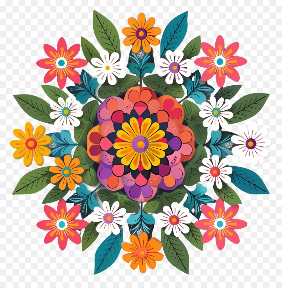 Pookalam，Motif Floral PNG