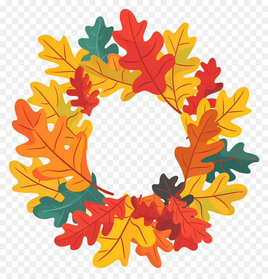 Couronne D'automne，Feuilles Colorées PNG