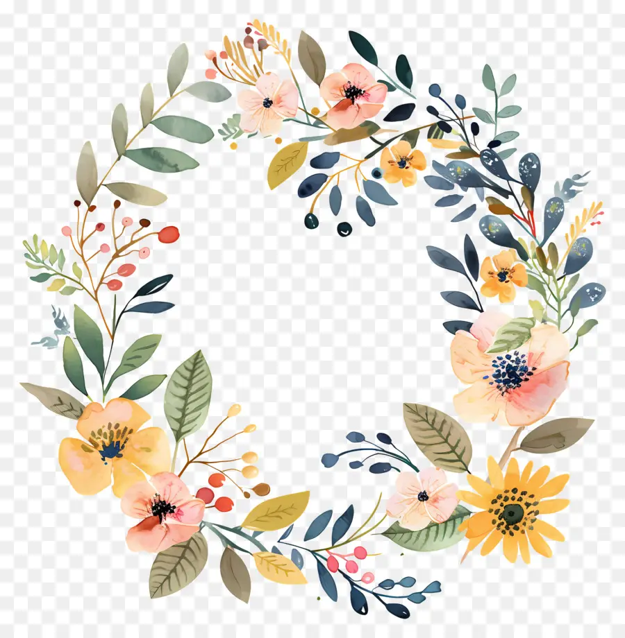 Couronne De Fleurs，Couronne Florale PNG