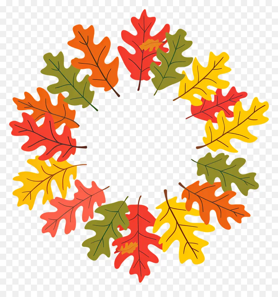 Couronne D'automne，Feuilles Colorées PNG