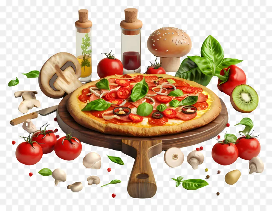 Pizzas 3d，Pizza PNG