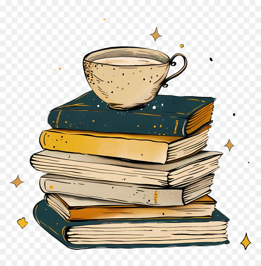 Livres Dessin，Livres Et Tasse PNG