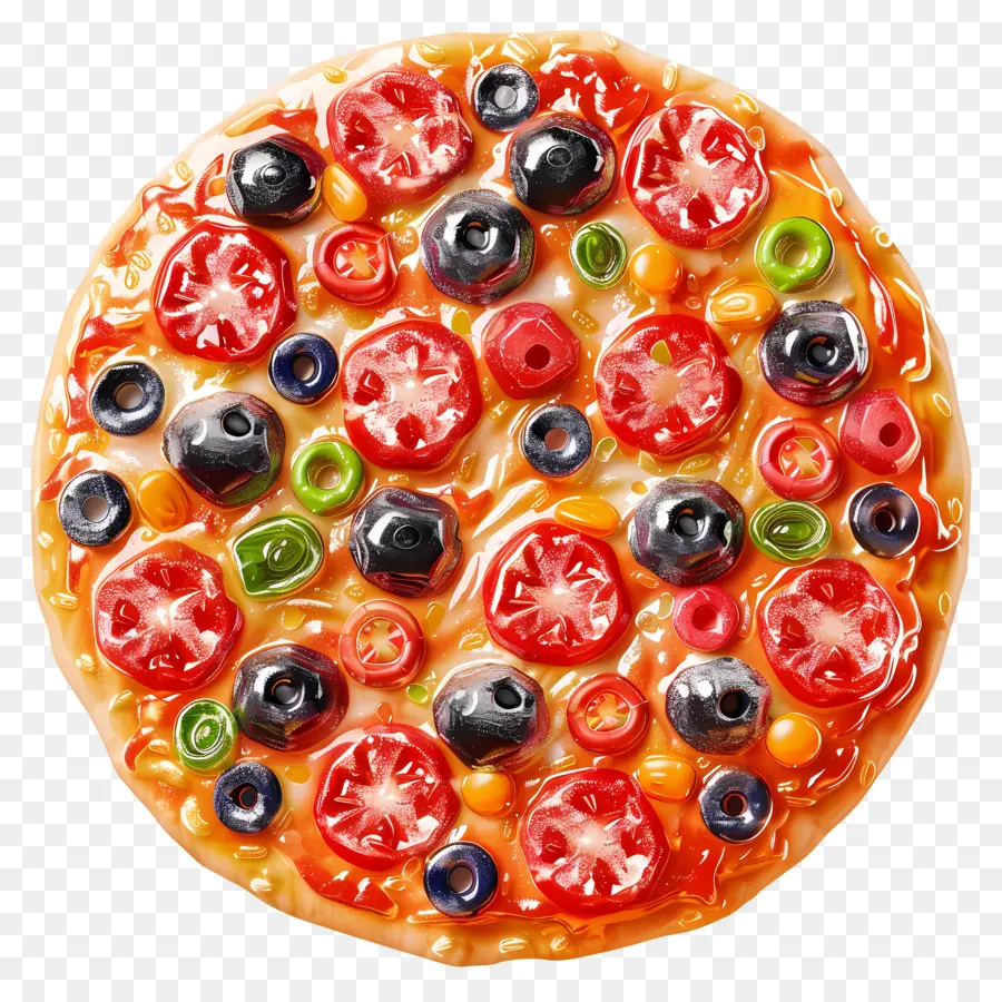 Pizzas 3d，Pizza Colorée PNG