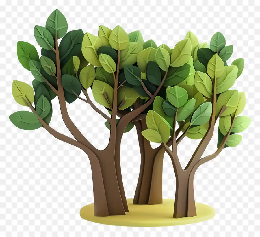 Arbre 3d，Arbres De Dessin Animé PNG