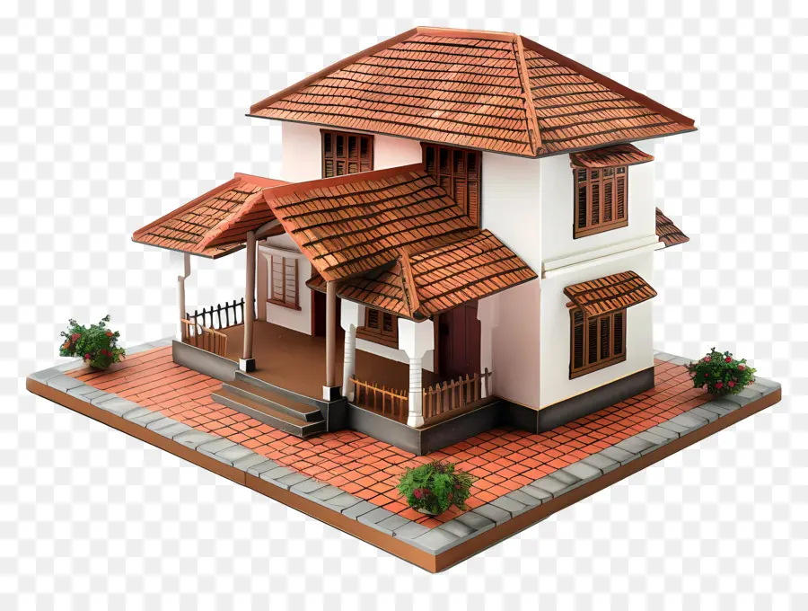 Maison 3d，Maison Traditionnelle PNG