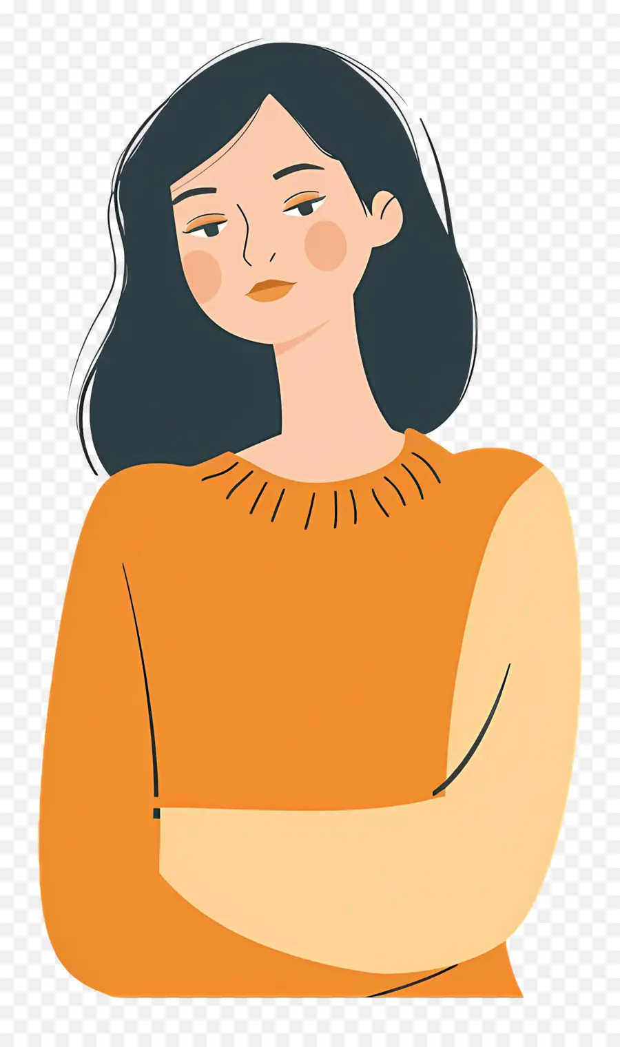 Femme élégante，Fille En Pull PNG