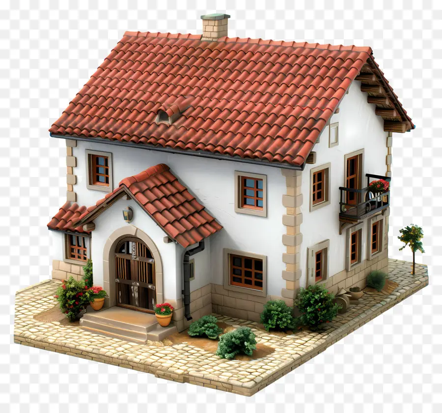 Maison 3d，Jolie Maison De Griffonnage PNG