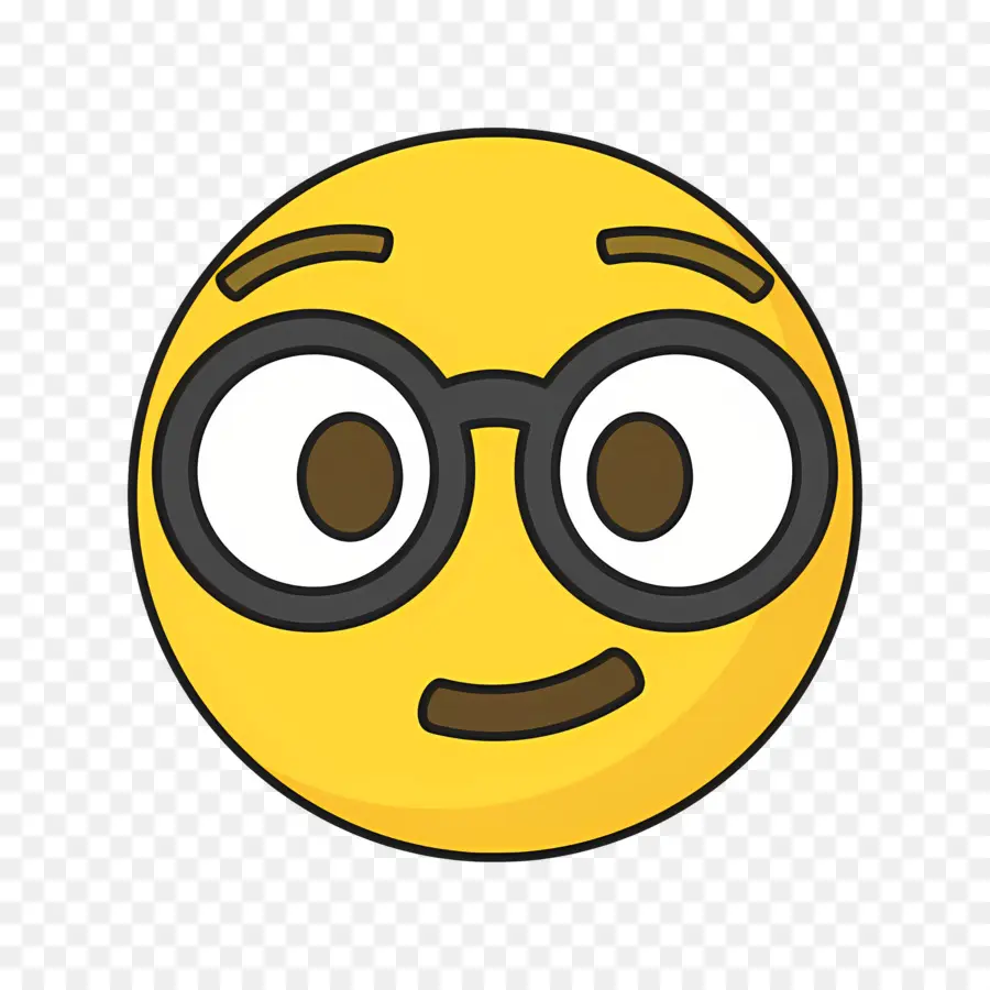 Emoji Nerd，Visage Souriant PNG