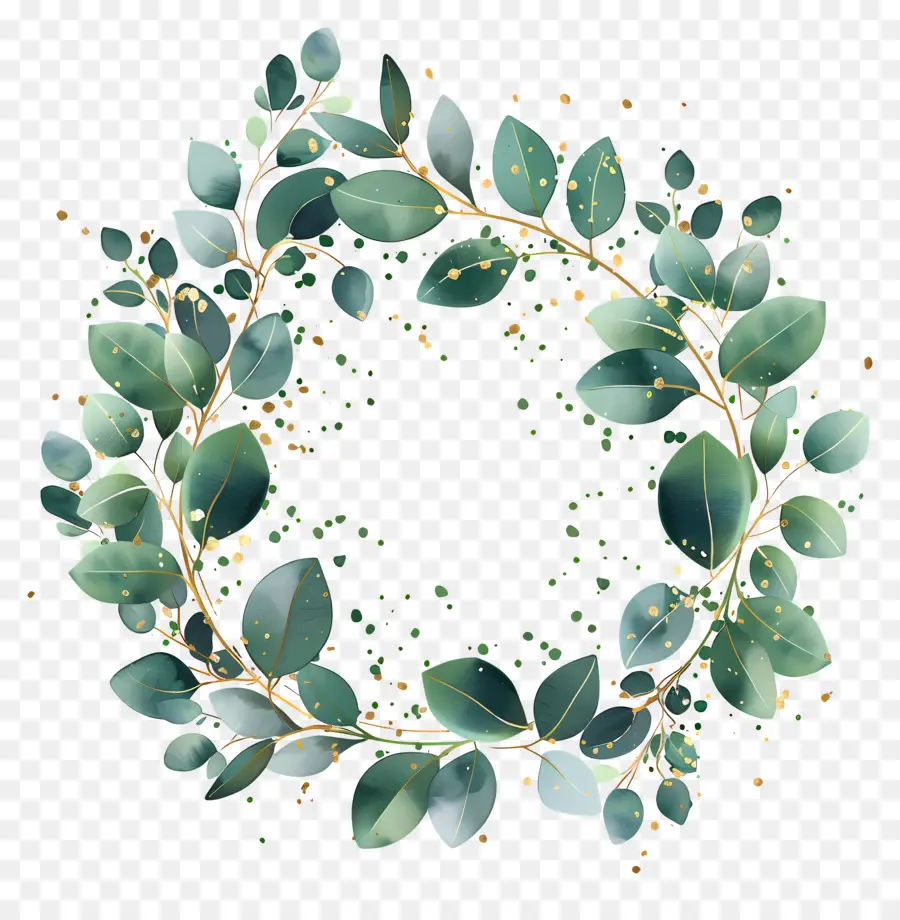 Couronne De Feuilles，Couronne Verte PNG