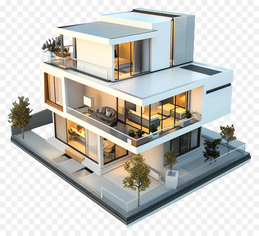 Maison 3d，Maison Moderne PNG