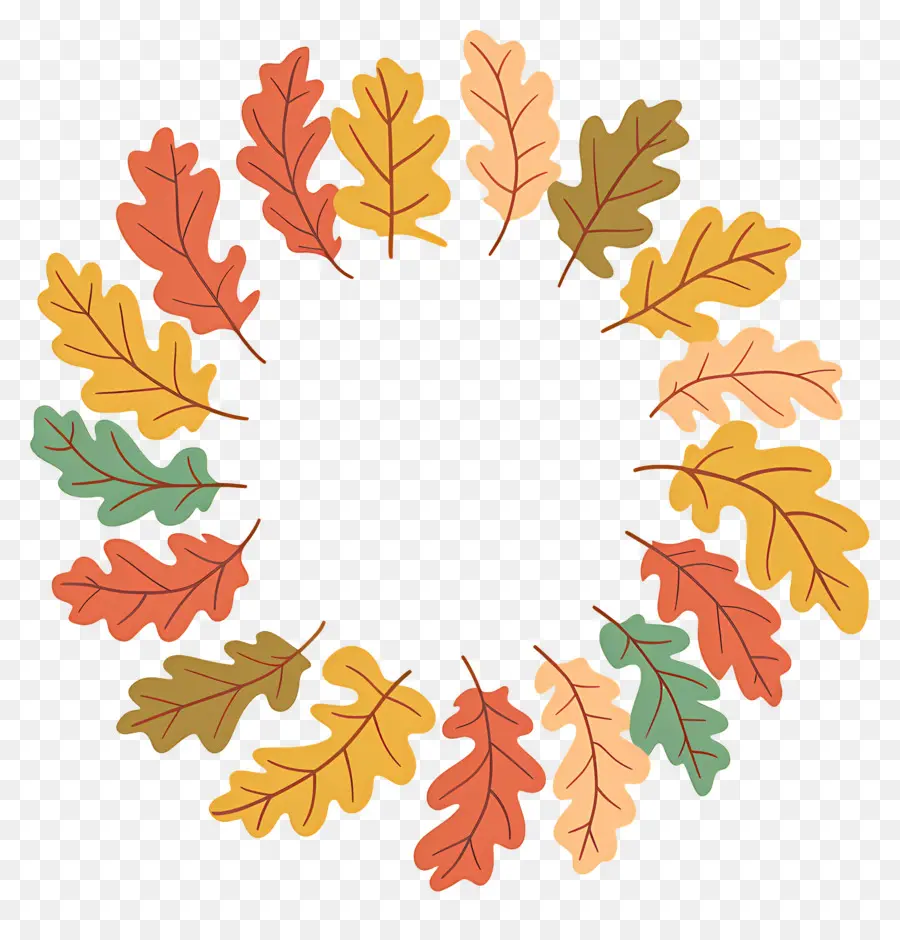 Couronne D'automne，Feuilles Colorées PNG