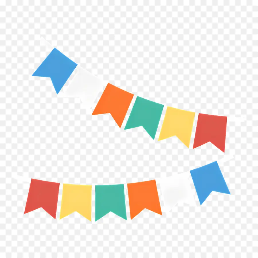 Drapeau D'anniversaire，Drapeaux Colorés PNG