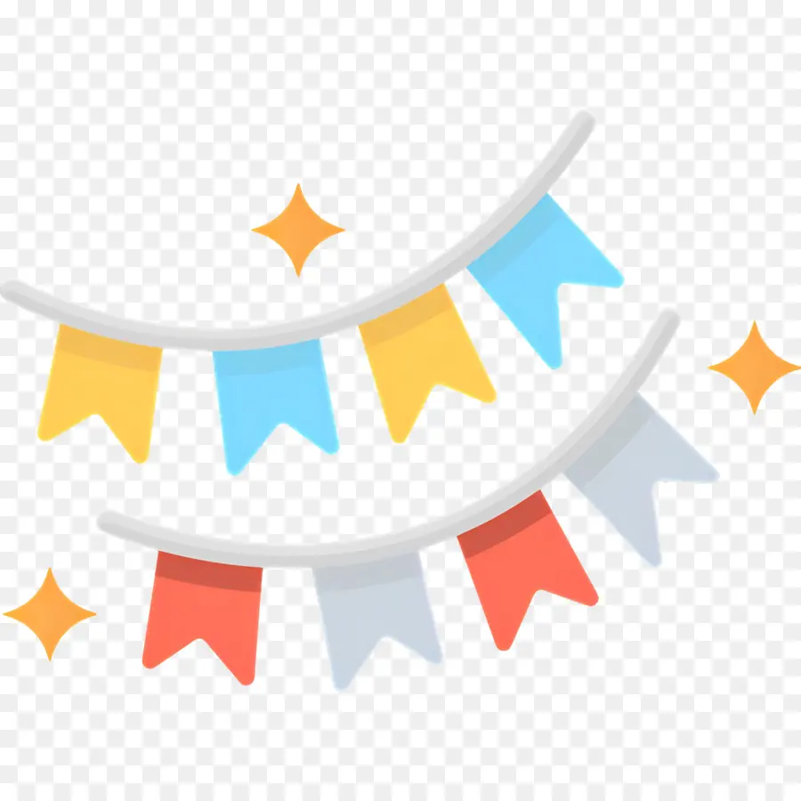 Drapeau D'anniversaire，Drapeaux Colorés PNG