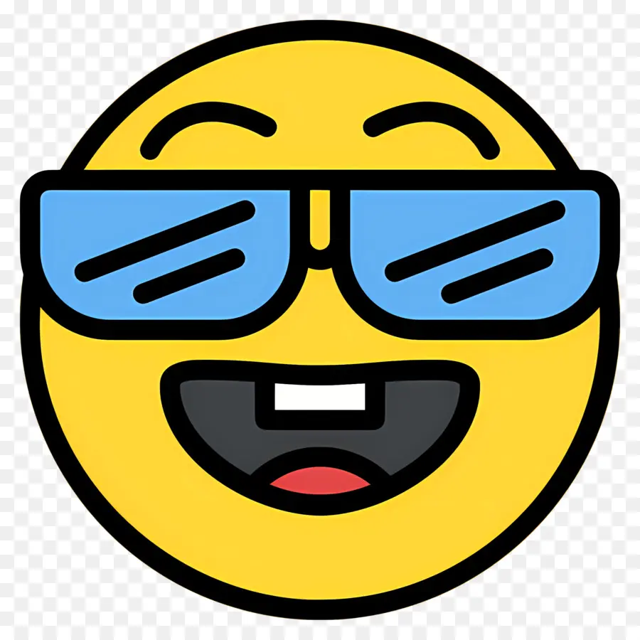 Emoji Nerd，Visage Souriant Avec Lunettes De Soleil PNG