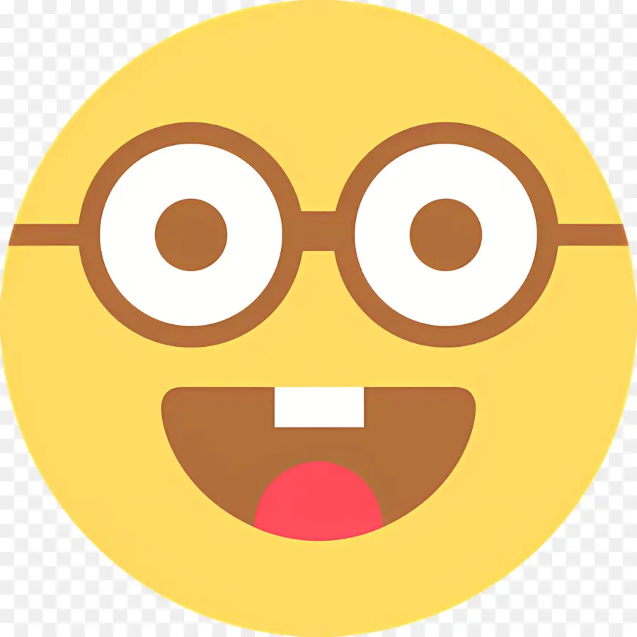 Emoji Nerd，Visage Souriant PNG