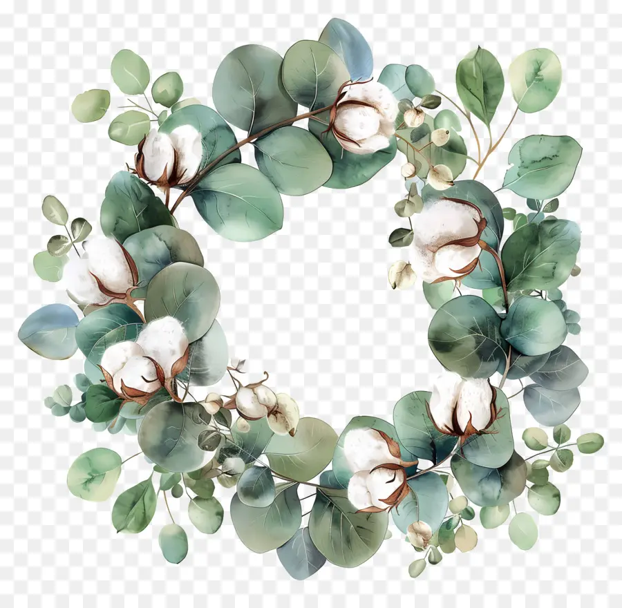 Couronne D'eucalyptus，Couronne Florale PNG