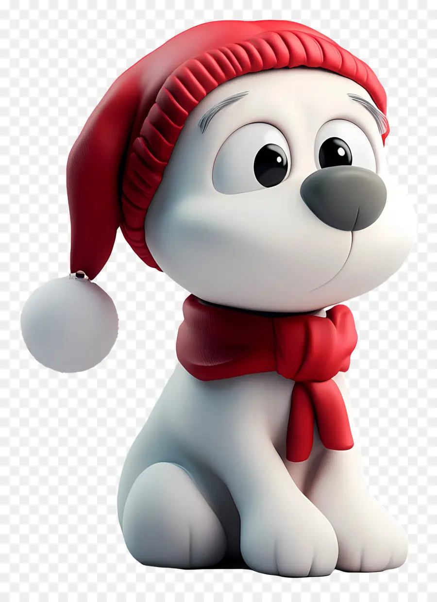 Chien De Noël，Dog De Dessin Animé Avec Un Chapeau De Père Noël PNG