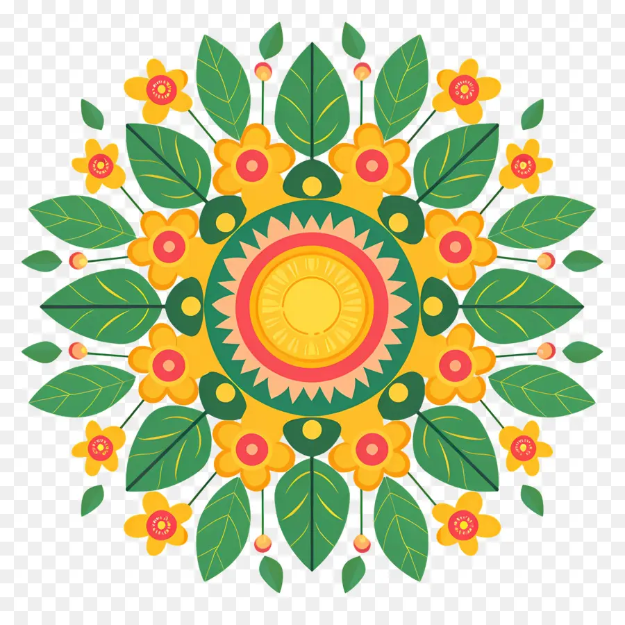 Pookalam，Mandalas Floraux PNG