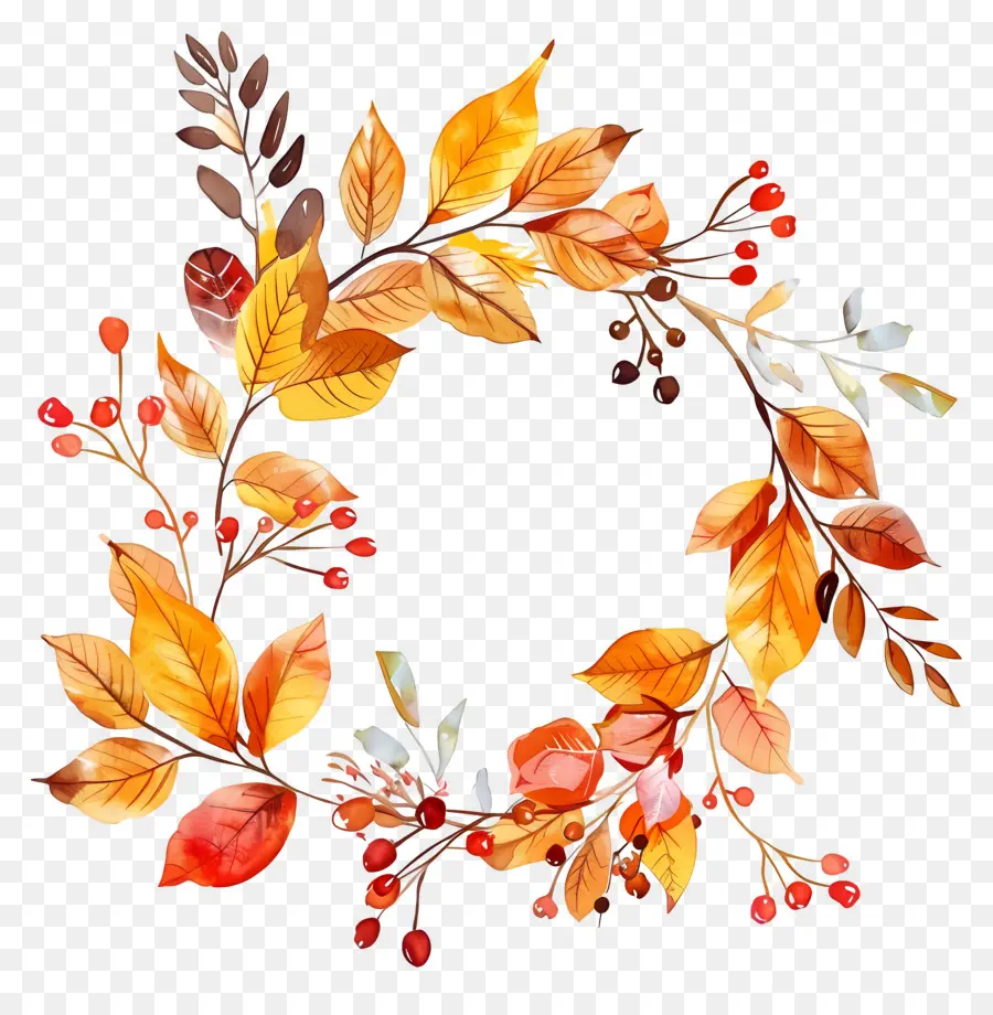 Couronne D'automne，Feuilles D'automne PNG