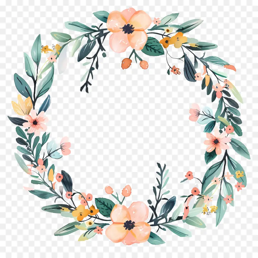 Couronne De Fleurs，Couronne Florale PNG