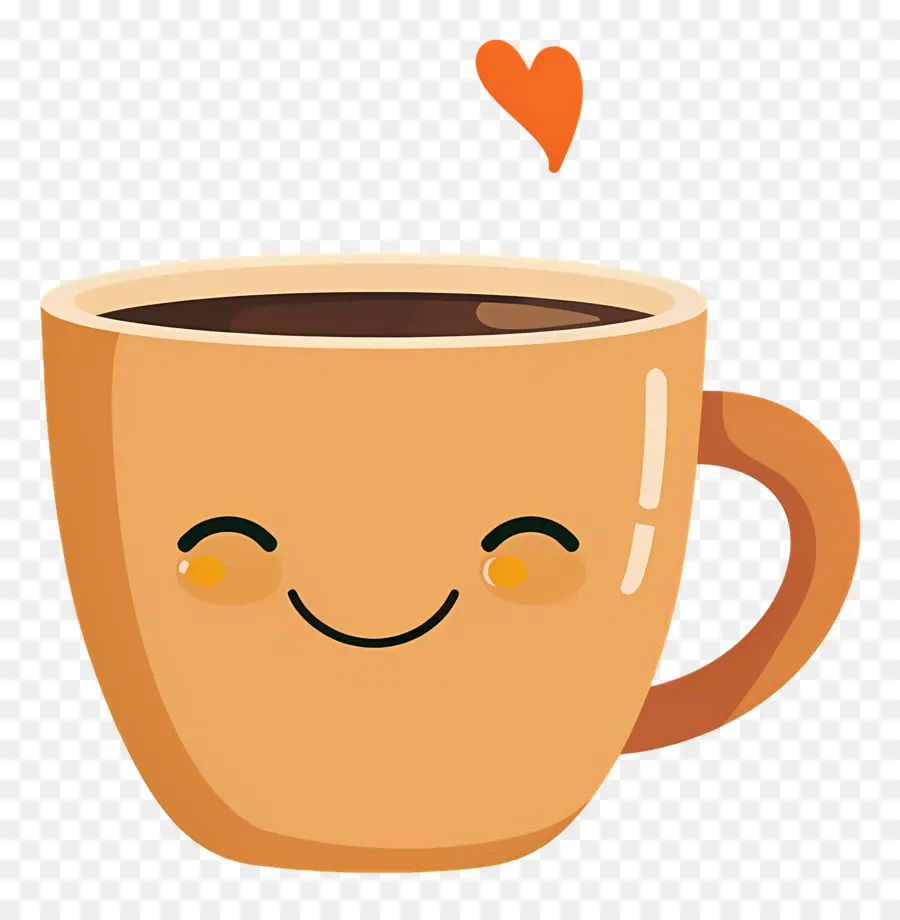 Café Kawaii，Tasse à Café Souriante PNG