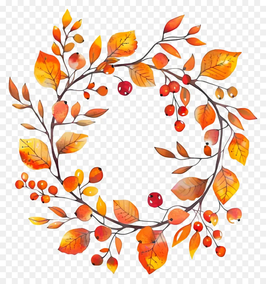 Couronne D'automne，Feuilles D'automne PNG