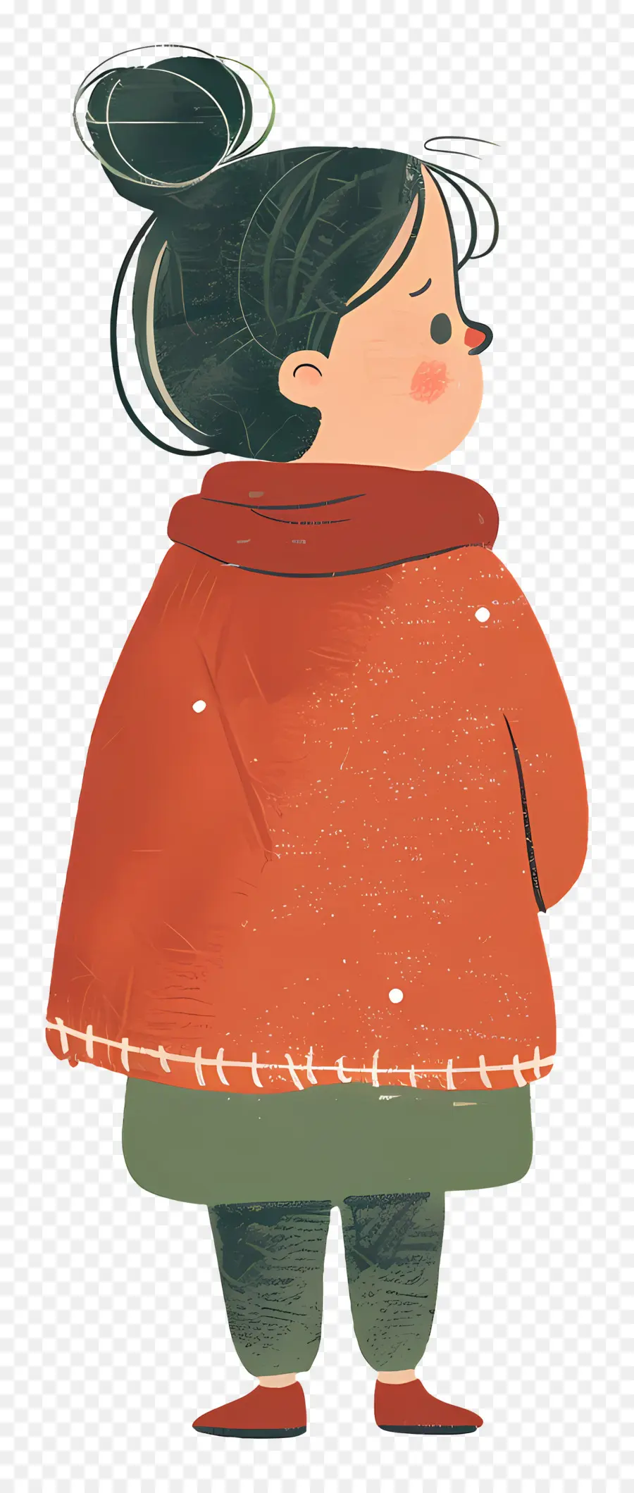 Femme De Dessin Animé，Fille De Dessin Animé En Manteau Rouge PNG