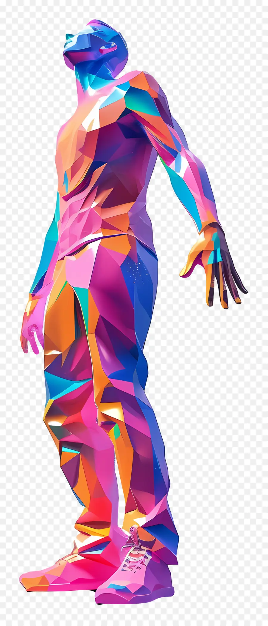 Homme 3d，Homme Géométrique Coloré PNG