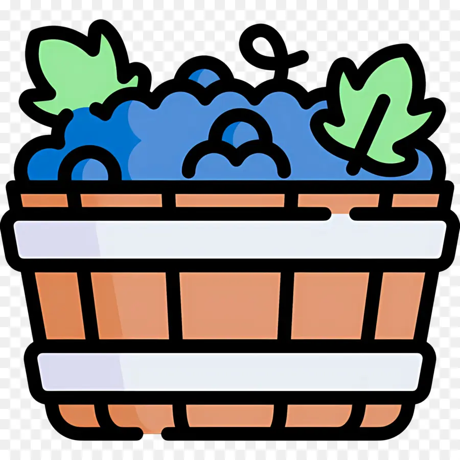 Vendange，Panier De Bleuets PNG