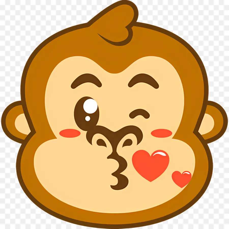 Baiser Emoji，Singe PNG