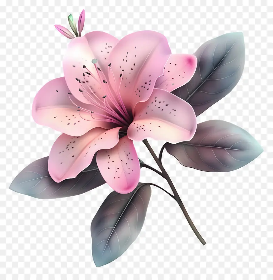 Fleur D'azalée Modèle 3d，Fleur Rose PNG