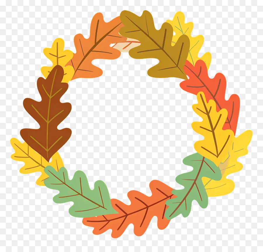 Couronne D'automne，Feuilles Colorées PNG