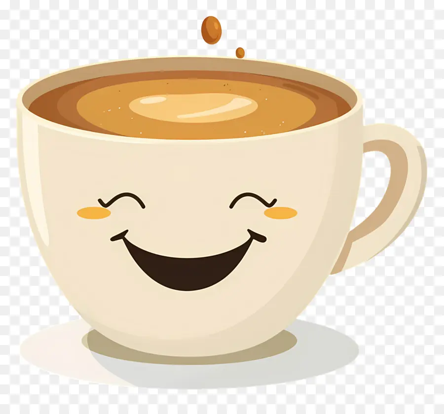 Café Kawaii，Tasse à Café Souriante PNG