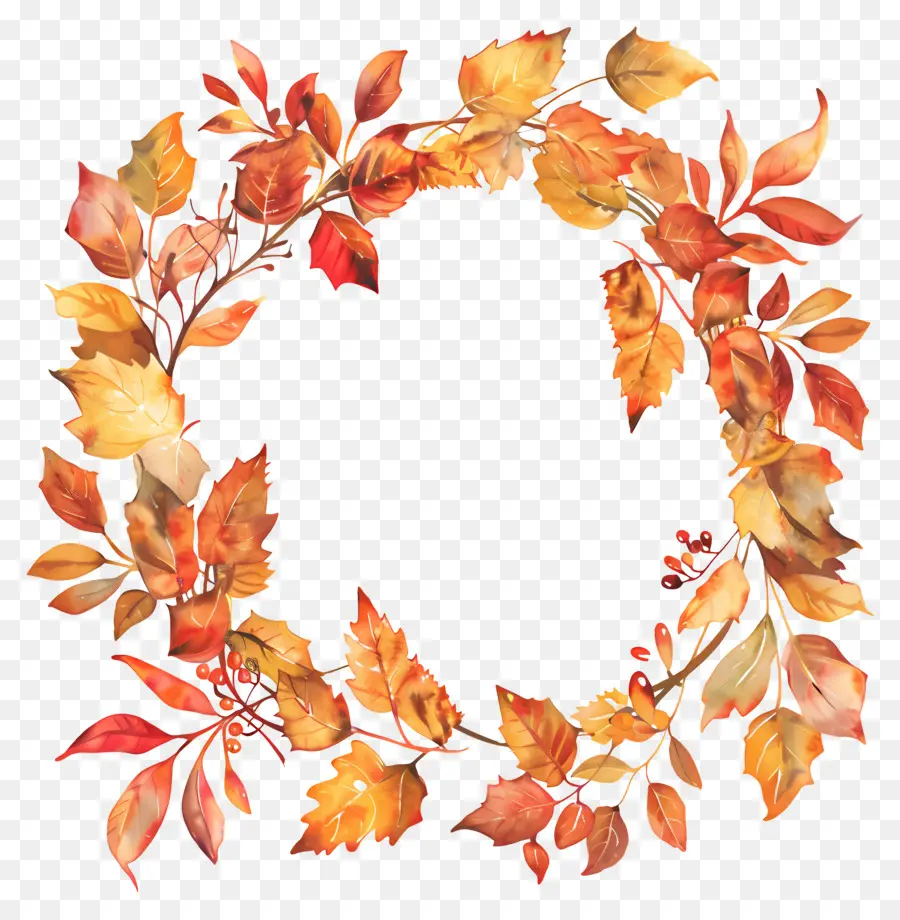 Couronne D'automne，Feuilles D'automne PNG