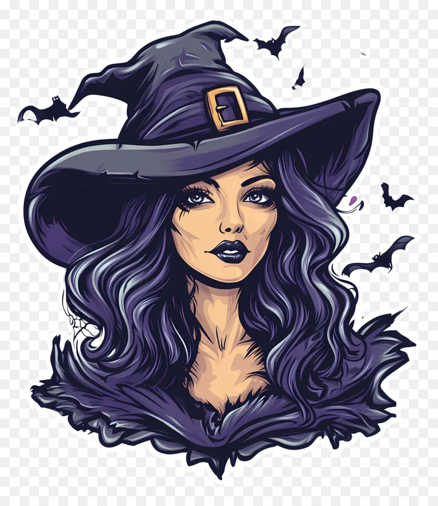 Sorcière D'halloween，Sorcière Avec Chapeau PNG