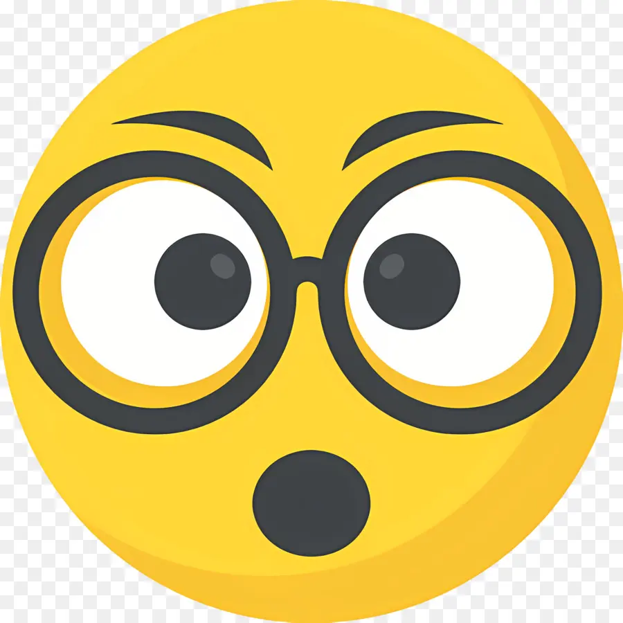 Emoji Nerd，Emoji Surpris PNG