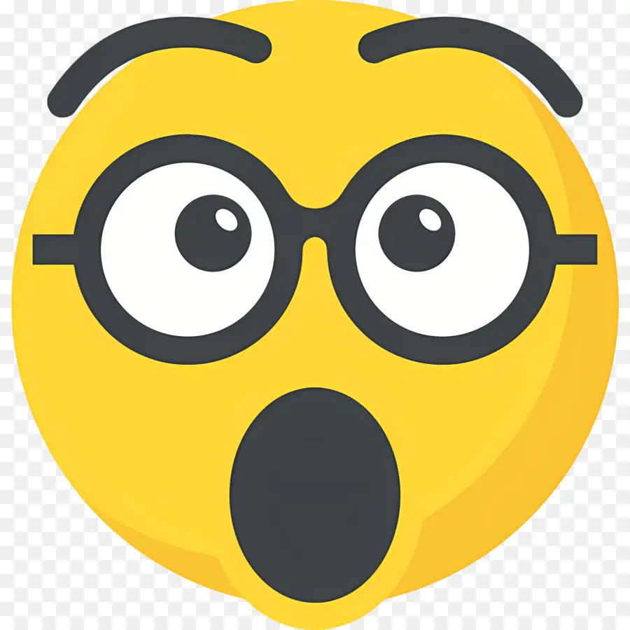 Emoji Nerd，Emoji Surpris PNG