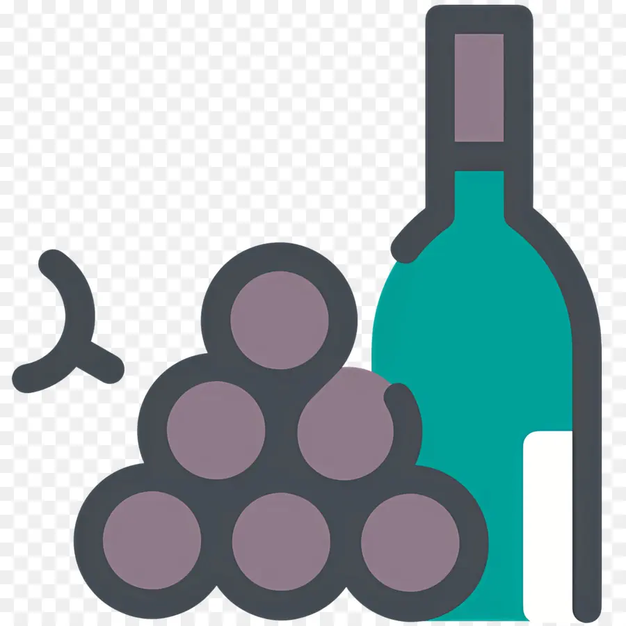 Vendange，Bouteille De Vin Et Raisins PNG