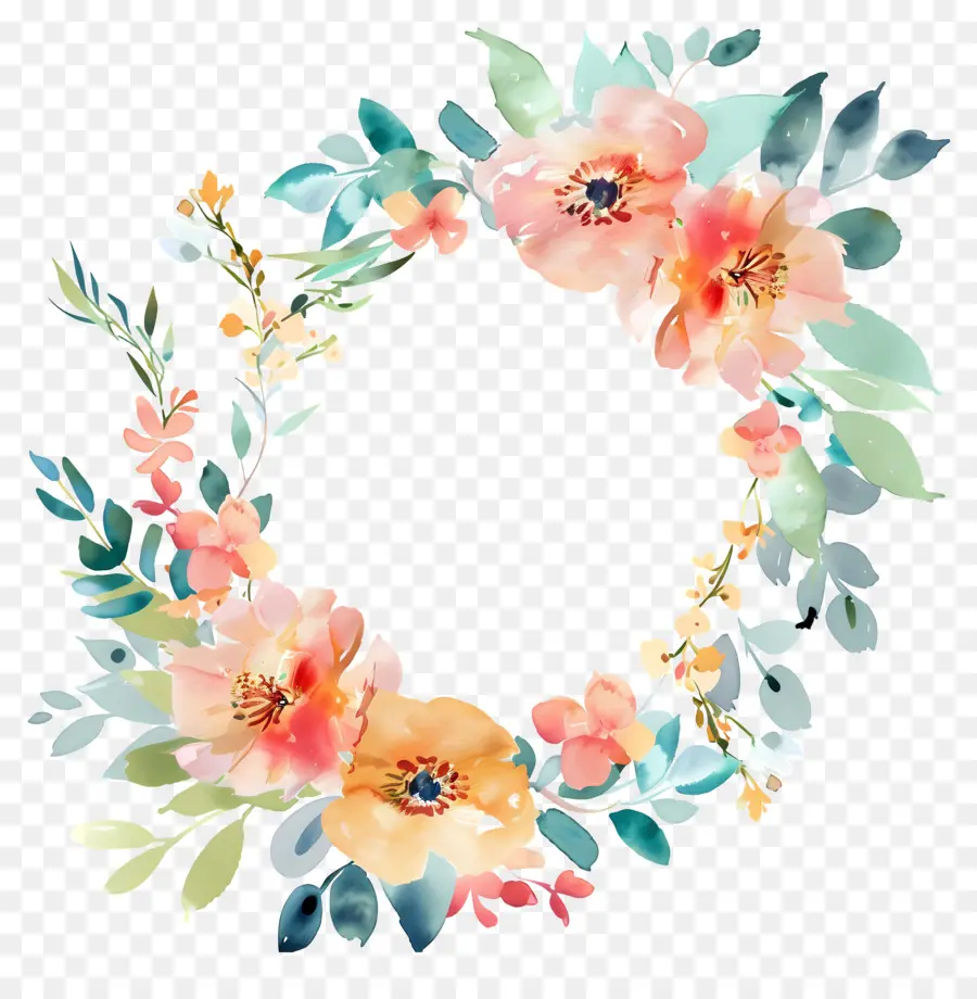 Couronne De Fleurs，Couronne Florale PNG