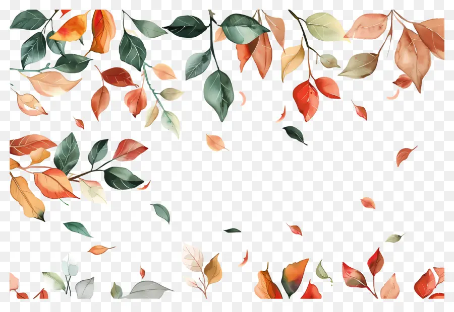 Feuilles Tombées，Feuilles Et Fleurs D'automne PNG