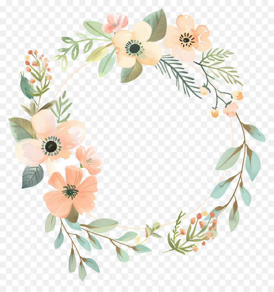 Couronne De Fleurs，Couronne Florale PNG