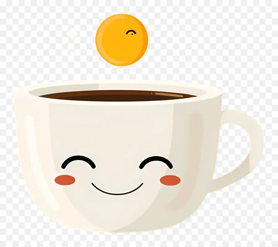 Café Kawaii，Tasse à Café Souriante PNG