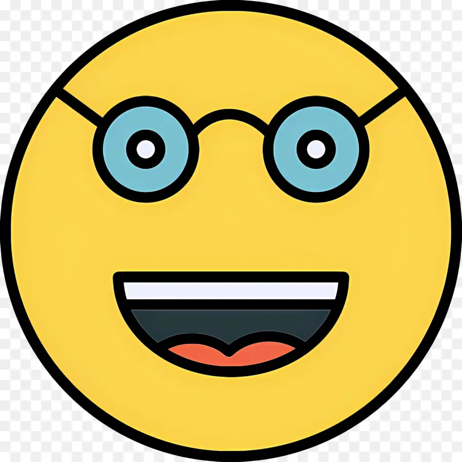 Emoji Nerd，Visage Souriant PNG